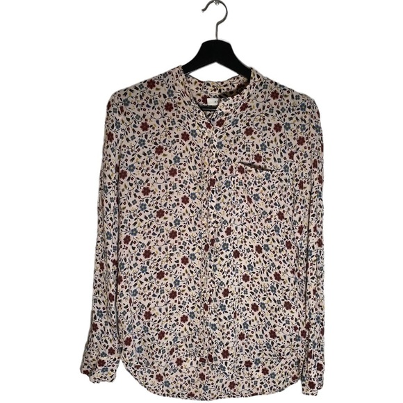 A.L.C. Rey Long-Sleeve Floral Silk Top, White/Multicolor - Picture 2 of 5